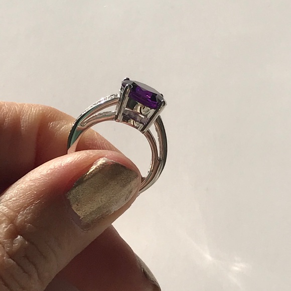 Purple stone ring s5.5 - Picture 3 of 5